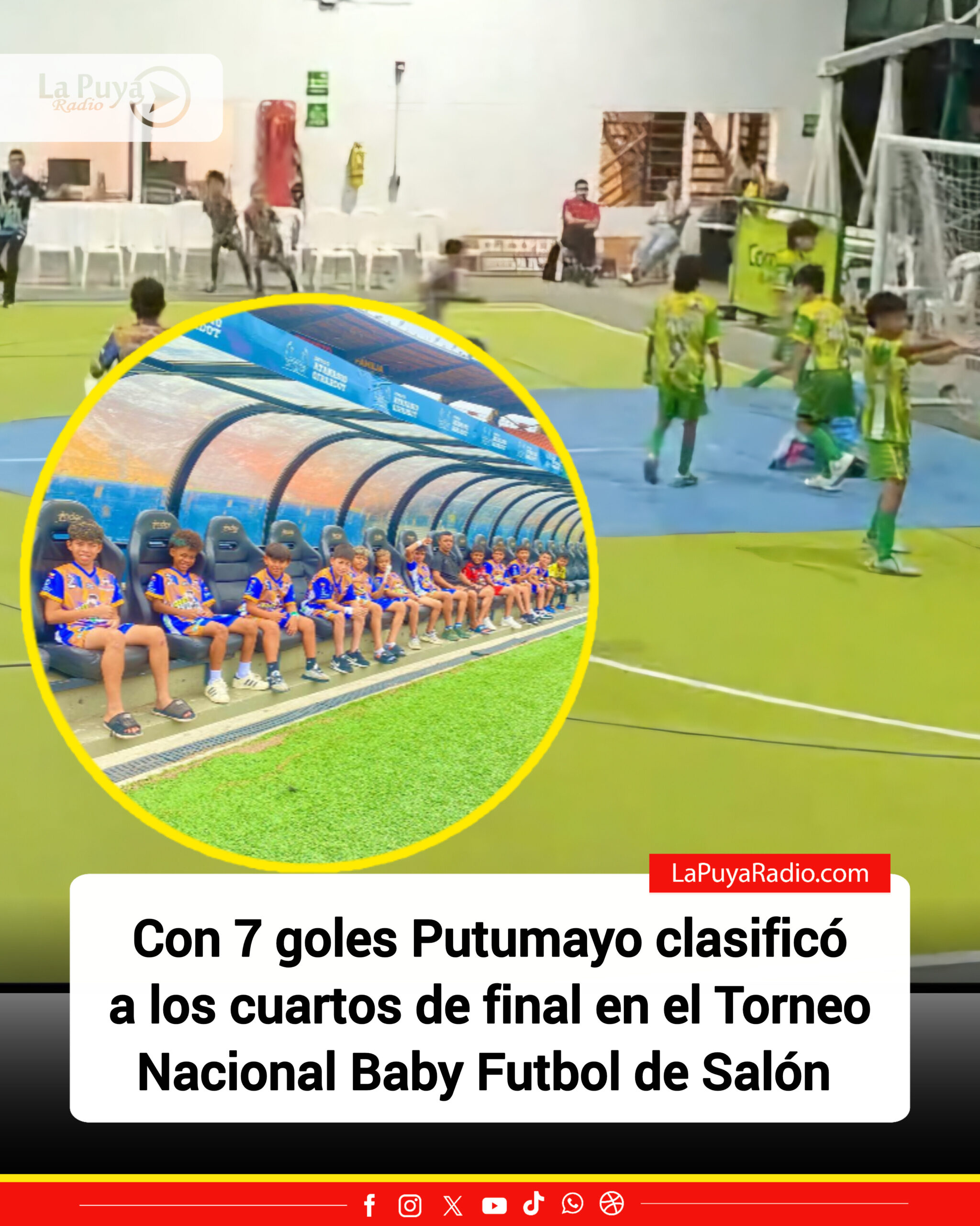 Putumayo avanza a cuartos con goleada en la Baby Fútbol de Salón 2026