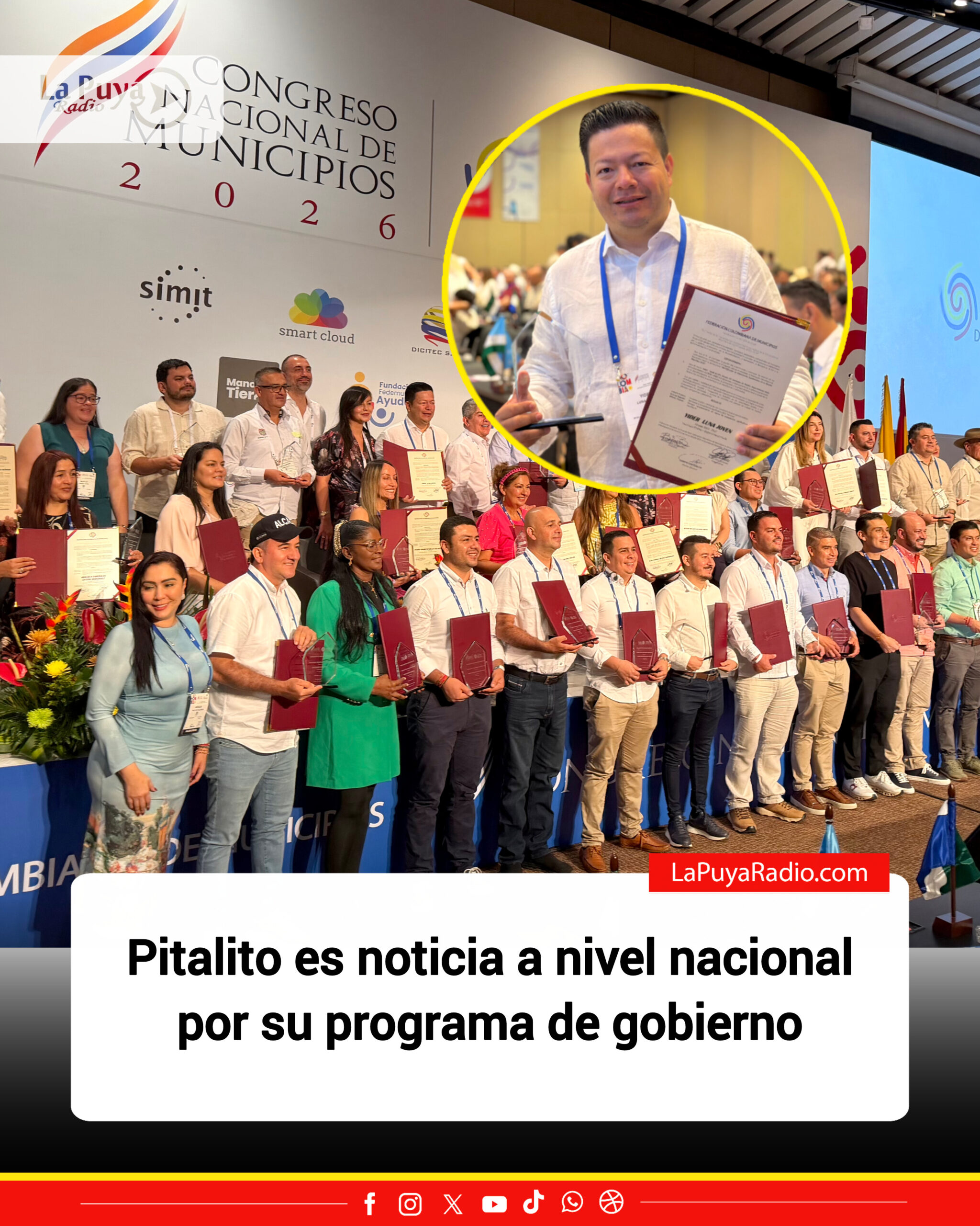 Pitalito destaca en el Congreso Nacional de Municipios 2026 con tres programas sociales