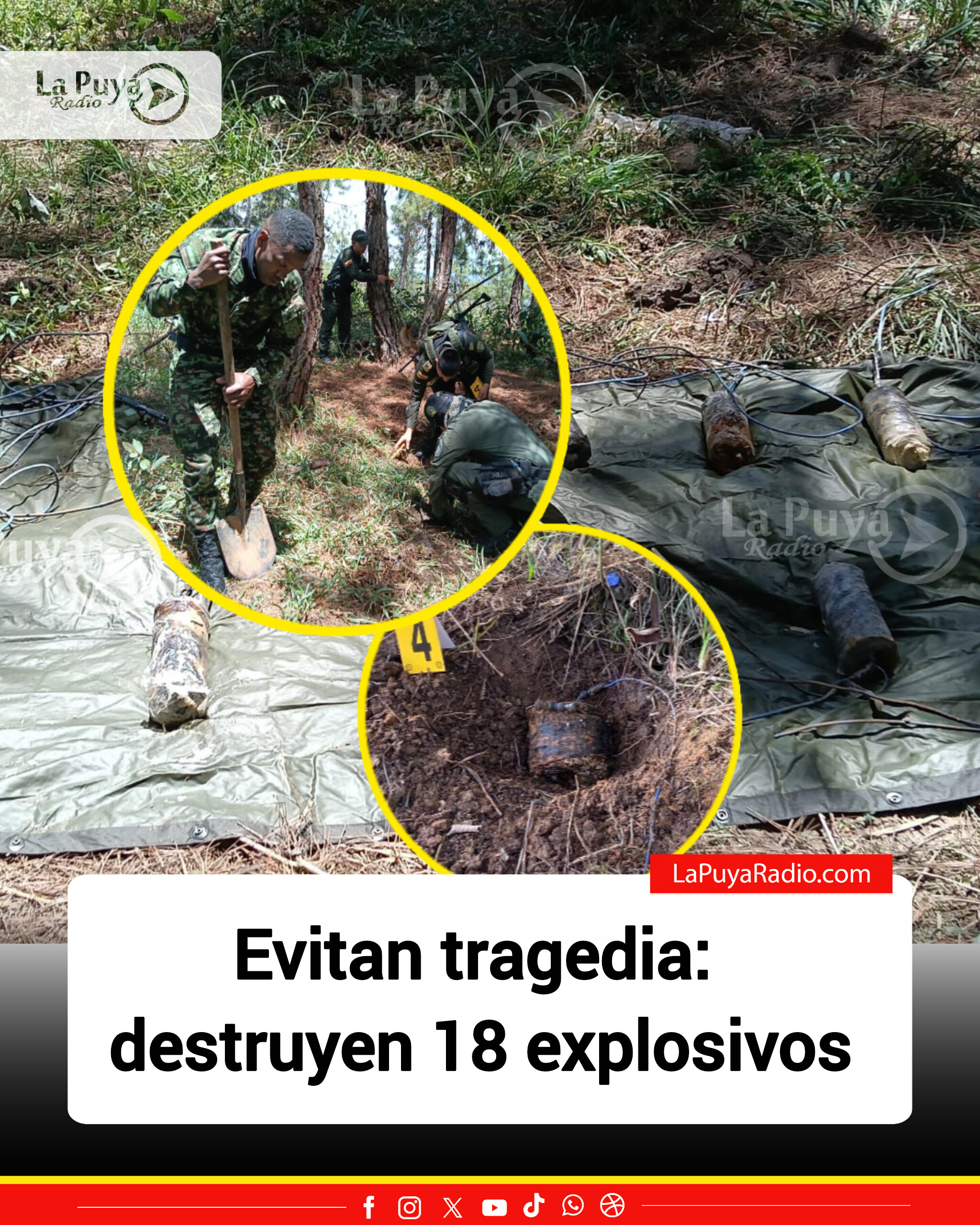 Evitan tragedia: destruyen 18 explosivos