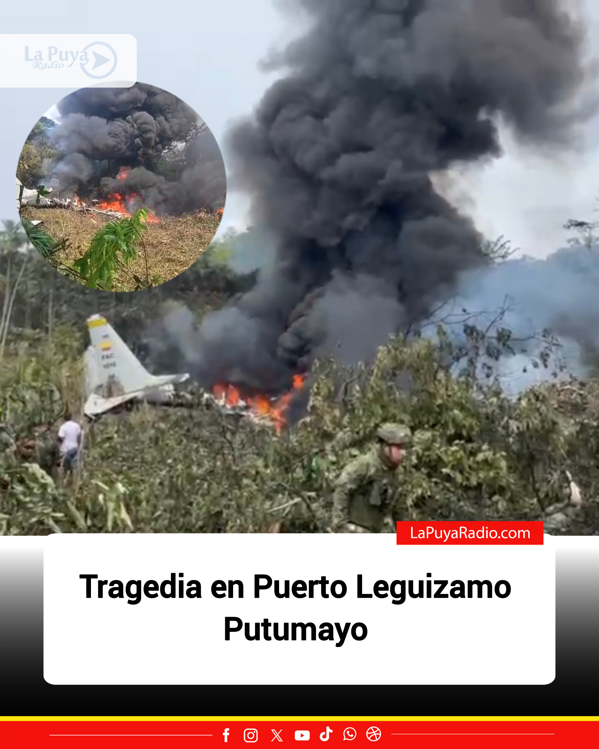 Avión de la fuerza aera se accidento en Puerto Leguizamo