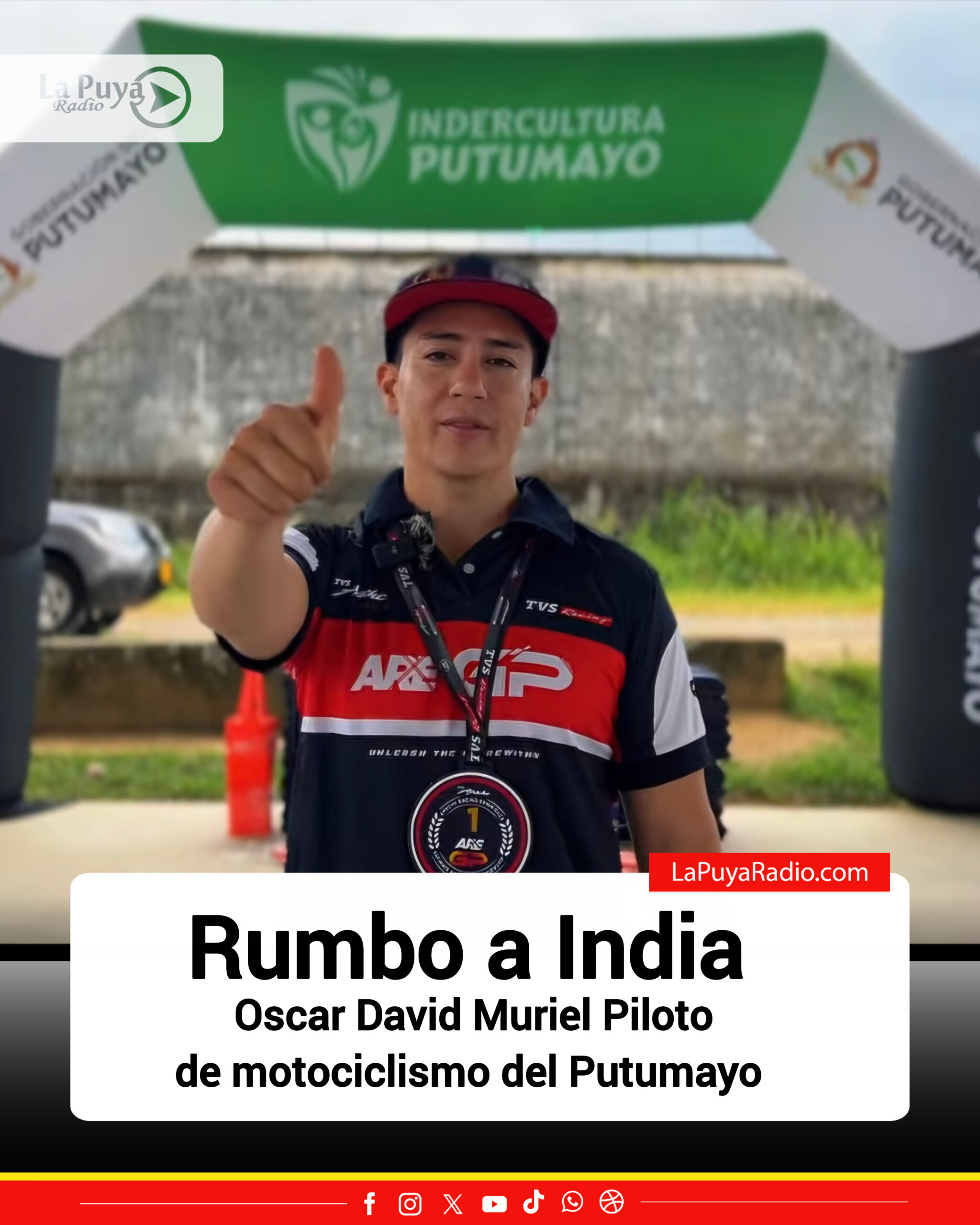 Putumayo brilla en India con Óscar Muriel en final internacional de motociclismo