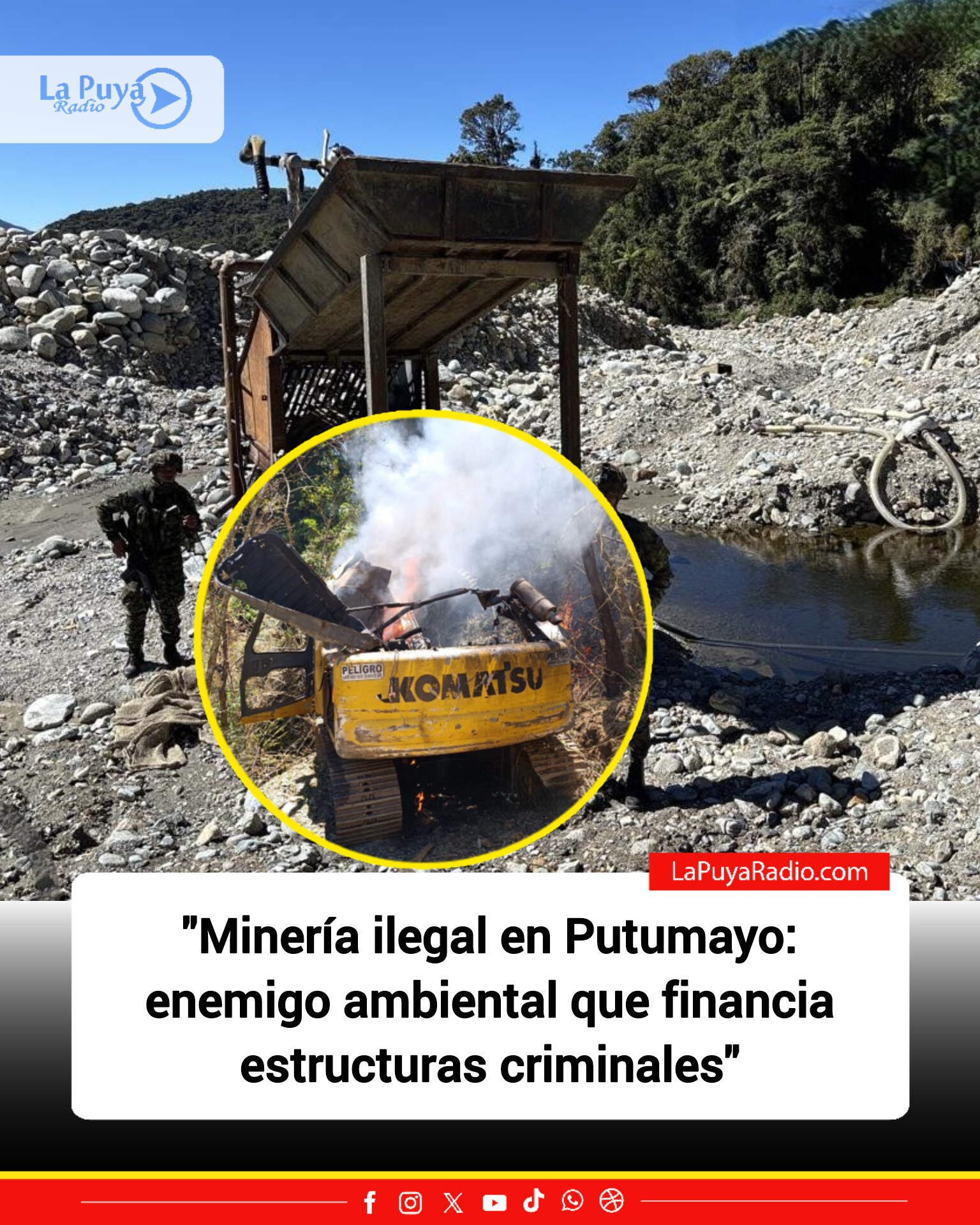 Minería ilegal en Putumayo: enemigo ambiental que financia estructuras criminales