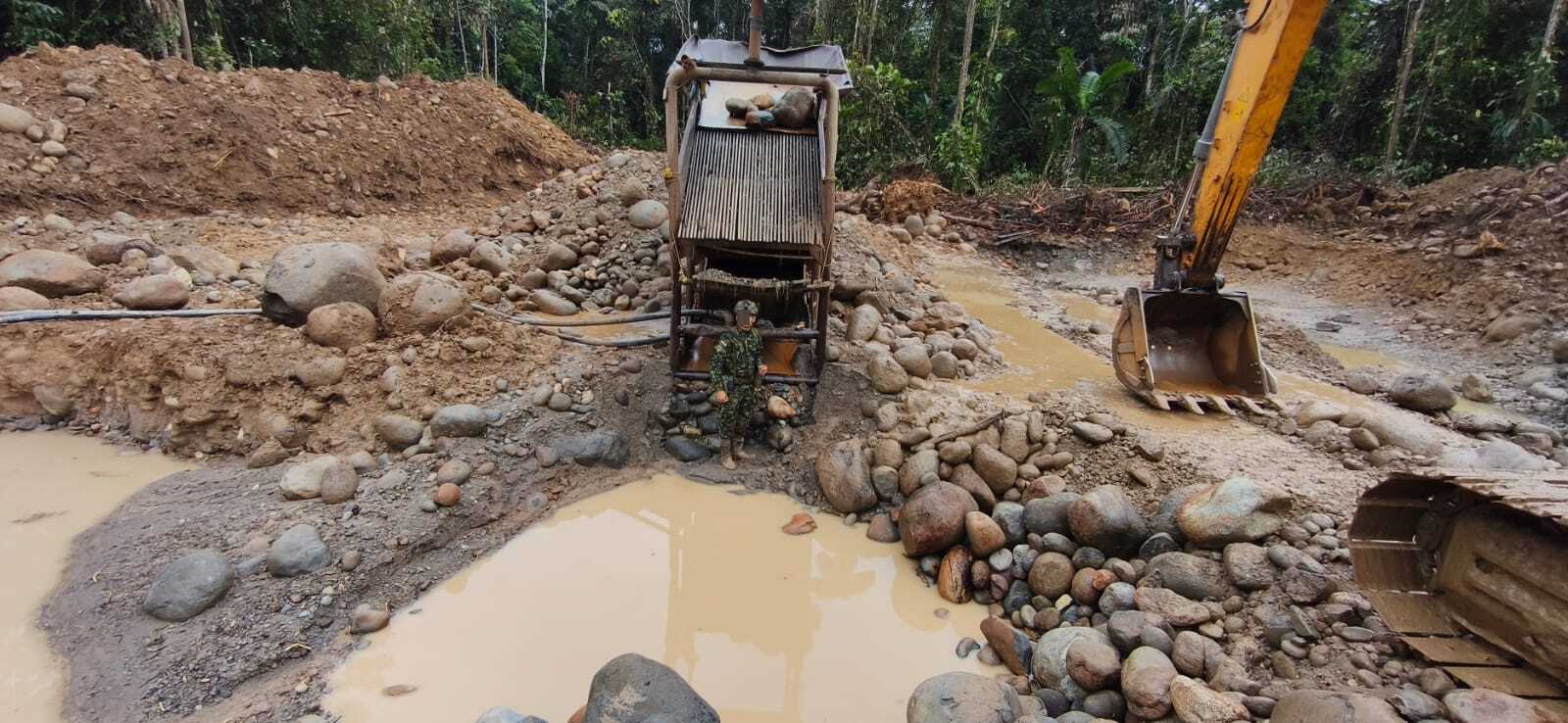 Destruyen unidad de minería ilegal en Orito